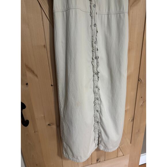 Vintage Bobbie Brooks 90s Light Cream Khaki Short Sleeve Dress Size Large - Picture 5 of 13